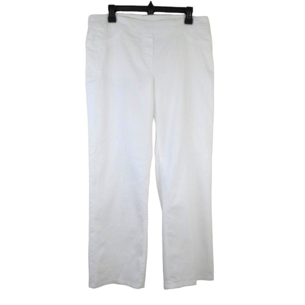 Alfred Dunner White Santorini Proportioned Short Pull On Pants